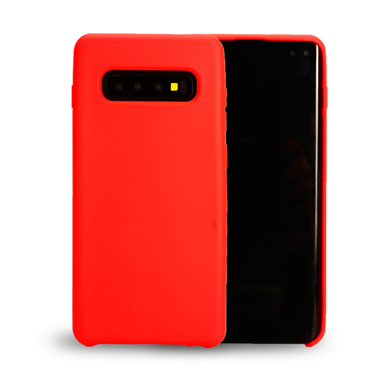 Galaxy S10+ (Plus) Slim Silicone Hard Case (Red)